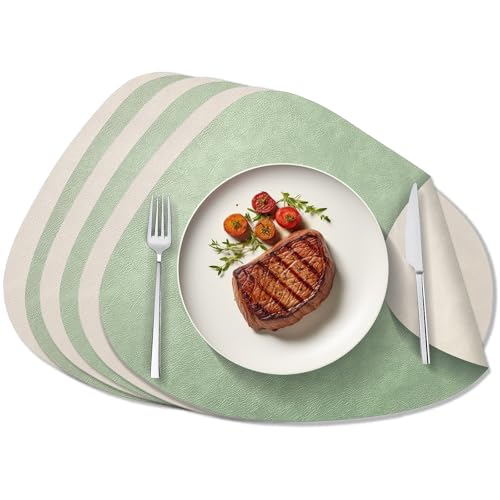 Behiruch 6er Set Tischsets Abwaschbar, Platzset Abwaschbar Oval...