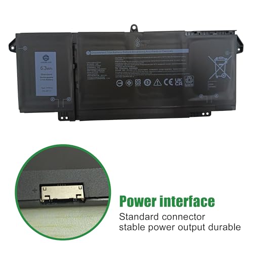 Image of 7FMXV CPX-1PP63 63Wh Laptop Battery Replacement for Dell Latitude 5320 7320 7420 7520 P138G P138G001 P139G P139G001 P133G P134G P135G P136G P110F Series 0TN2GY TN2GY 04M1JN 4M1JN 1PP63 15.2V