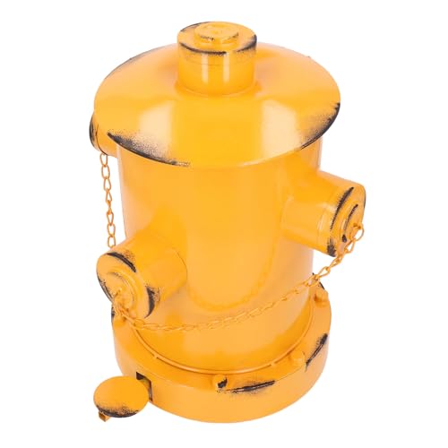 Cubo de basura retro de hierro amarillo para interior exterior hogar y jardín 2