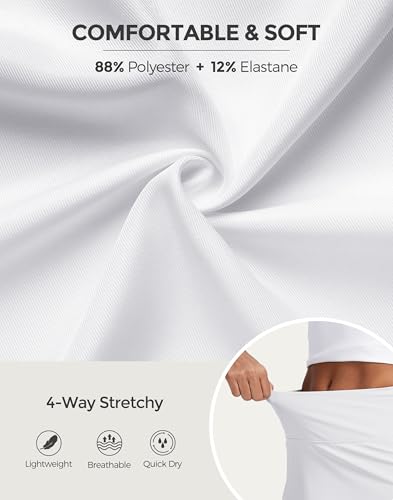 Image of M MOTEEPI 14 inch Scalloped Hem Skorts for Women with Pockets High Waisted Tennis Golf Athletic Skirt with Shorts 2026