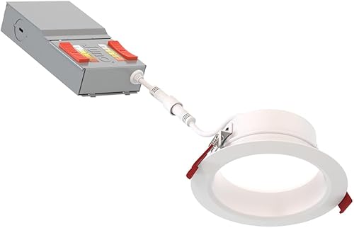 Miniatura 9 de Juno WF4 Dreg SM ALO19 SWW5 90CRI MW M6 - Lámpara empotrable LED sin lata, estilo de ribete liso con retroceso profundo, 4 pulgadas, blanco mate
