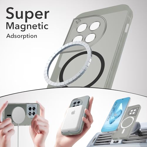 Image of Jkobi Lifetime Anti-Yellow MagSafe Compatible Clear Back Cover Case for OnePlus 12R 5G (Sleek Hard Crystal | Shockproof and Camera Protection)