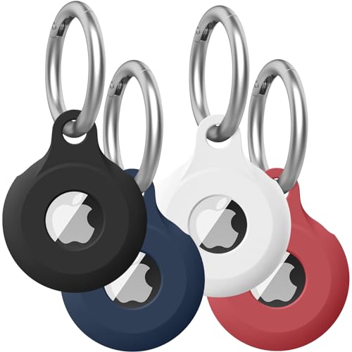 Custodia AirTag In Silicone Spesso - Portachiavi Per Localizzatore Apple, Verde Scuro - Foto 9