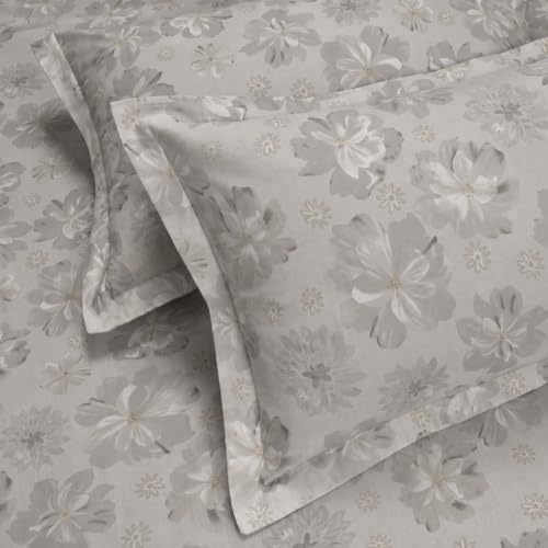 Image of Huesland by Ahmedabad Cotton 144 TC Double Bedsheet Cotton with 2 Pillow Covers | Dark Grey, Dim Grey & Light Grey