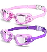 Braylin Kids Swim Goggles, 2-Pack Swimming Goggles for Children, Teens, Boys or Girls, Swim Pool ...