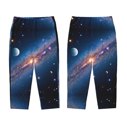 Pajama Pants Pajama Bottoms with Elastic Waistband Sleepwear Lounge Pants, Starry Sky Planets3