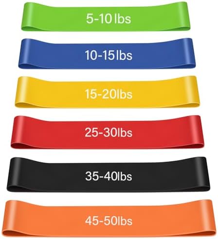 Bandas Elasticas Musculacion (Set de 6) de Látex Natural, 6 Nivel...
