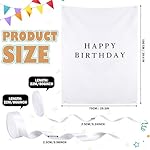 Oudain 29×39 Inch Happy Birthday Burlap Banner, Fabric Party Decorations Backdrop, Boho Rustic Photo Props Sign with Hanging String for Birthday Party Indoor Outdoor Yard Wall Decor - Image 2