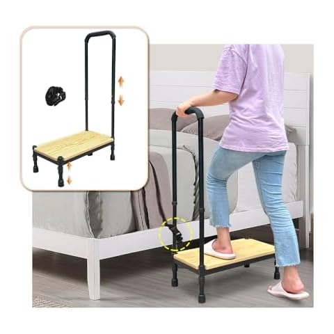Zelen Medical Step Stool Bed Steps for High Beds for Adults Bedside Step Stool with Handle for Elderly Seniors Foot Stool Portable Handicap Steps Platform for Car, SUV, Bedroom Cover