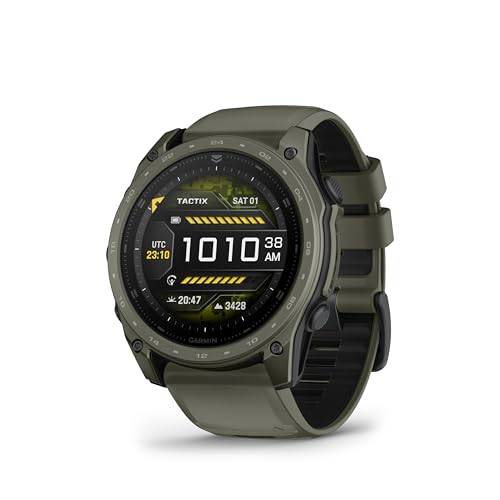 Garmin tactix® 8 – 51mm Cerakote, Premium Tactical GPS Smartwatch, AMOLED Display, Applied Ballistics® Solver, Olive Drab Premium Cerakote Coating