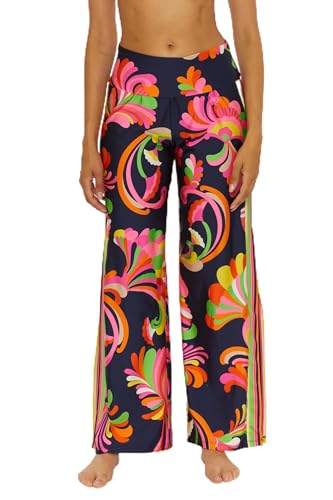 Trina Turk Poolside Swirl Pants, Casual, Wide Leg, Floral Print, Beach Cover Ups for Women