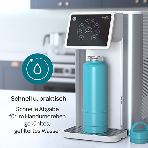Aqua Optima Aurora Kaltwasser-Sofortspender, 3,8 Liter Fassungsvermögen, mit Evolve+ 5-Stufen-Wasserfilter zur Reduzierung von Mikroplastik und Verunreinigungen, 21 x 404 x 336mm, Silber, Kunststoff