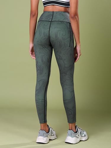 Image of TECHNOSPORT Womens High Rise Skinny Fit Activewear Tights for Running, Gym and Sports