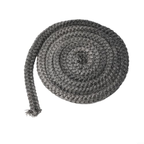 Shophubio Cuerda negra para estufa de leña, junta de fibra de vidrio para quemador de leña, 14 mm/16 mm, 2 m, sellador de puerta de chimenea compatible con estufa de pellets y (14 mm)