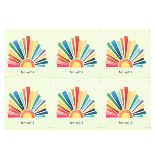 BAZEITFLOW 6 Piezas Pegatinas de Pared Decorativas Diseño de Arcoíris Que Brillan Oscuridad, Hechas de Pvc sin Dejar Residuos, Ideales para Decoración de Habitación Infantil