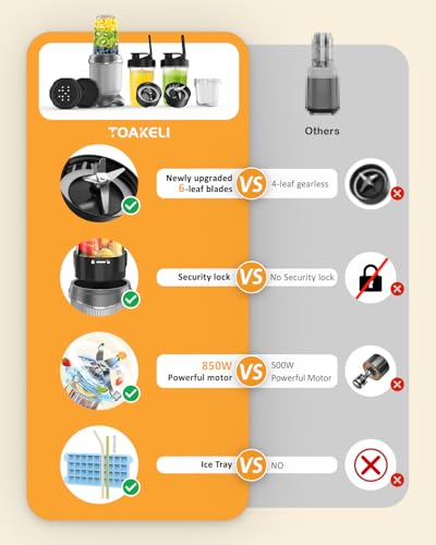 Smoothie-Blender-850-W-Upgraded-Compact-Personal-Blender-for-Shakes-and-Smoothies-Juice-Frozen-Drinks-Sauces-More-Smoothies-Maker-with-2-26-Oz-To-Go-Cups-2Spout-Lids