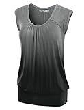 LL WT923 Womens Dip Dye Sweetheart Top M BLACK