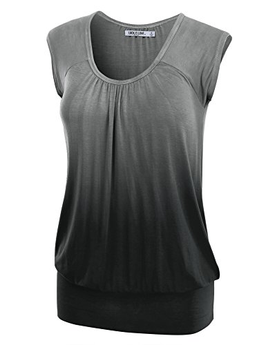 LL WT923 Womens Dip Dye Sweetheart Top M Black