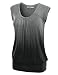 LL WT923 Womens Dip Dye Sweetheart Top M BLACK