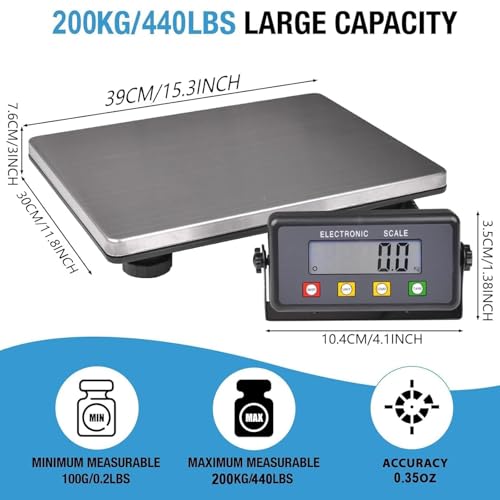 Báscula postal digital Surmount Way 440 lb con pantalla LCD miniatura 2