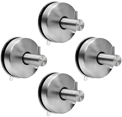 4 Ganchos Ventosa 304 Acero Inoxidable Extra Fuerte, Colgador Toa...