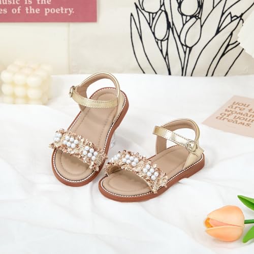 Image of GINFIVE Toddler Girls Sandals Little Girls Kids Summer Shoes Toddler Sandals