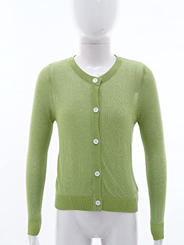 Loyan Kids Girls Cardigan Sweater Button Down Long Sleeve Knitted Bolero Shrug Tops3