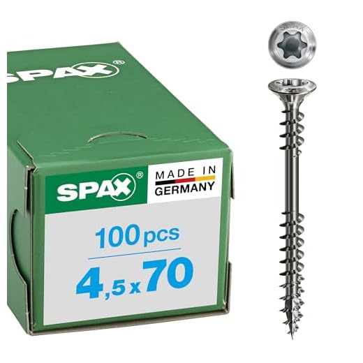 SPAX skruvskruv av rostfritt stål rostfri 100 stycken 4,5 x 70 mm Rostfritt stål rostfri A2