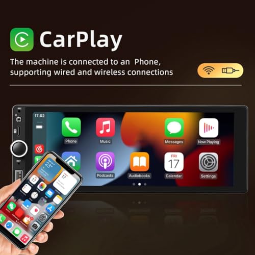 Pantalla portátil de coche de 6,86 pulgadas con Carplay inalámbrico 7