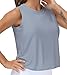 Ice Silk Workout Tops for Women Quick Dry Muscle Gym Running Shirts Sleeveless Flowy Yoga Tank Tops (Blue, Small)