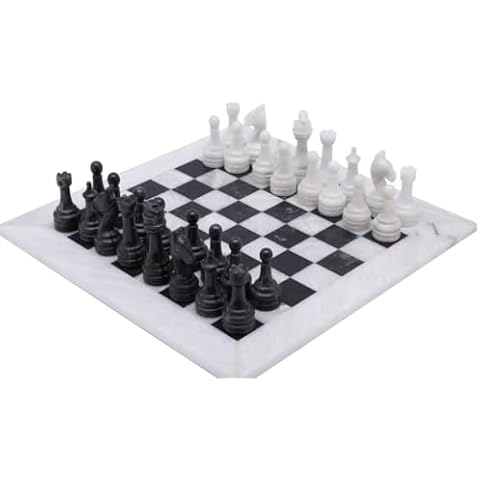 Marble Chess Set for Adults Premium Stone Chess Set Best Decorative Chess Set for Home Décor Gifts Exclusive Handmade with Velvet Box Anti Scratch Pad Cover