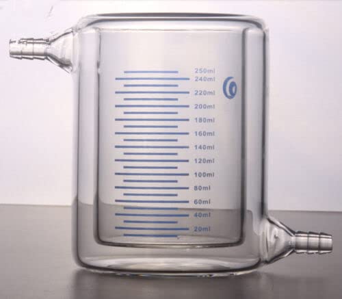 250ml Lab Jacketed Glass Beaker Double Layer for Photocatalytic Lab Glassware