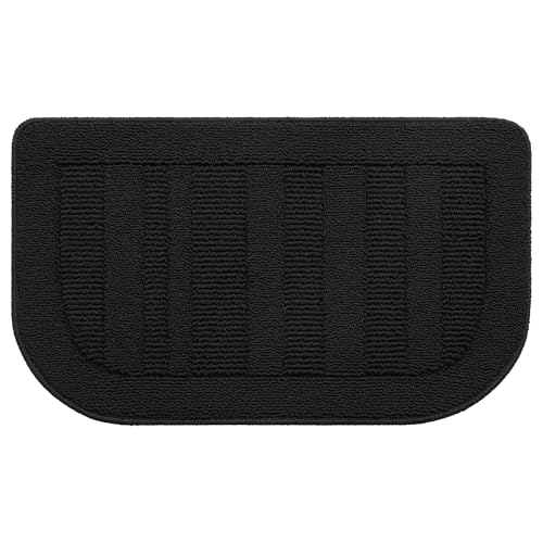 BEQHAUSE 30x18 Inch Kitchen Rugs Non Slip Washable Kitchen Sink Rug, Black