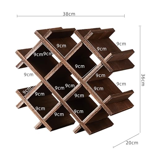 Soporte para 9 Botellas de Vino de Madera Maciza miniatura 2