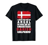 funny smartass danish girlfriend denmark flag maglietta