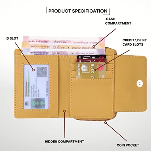 Image of Premium Vegan Leather Women's Wallet | Stylish Durable Clutch Wallet and Lightweight Clutch with Zip Coin Pocket and Card Slot