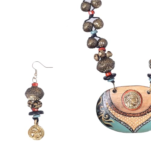 Image of AAKRITI ART CREATIONS Handcrafted Women's Jewelry Set - Ethnic Necklace and Earrings, Fashion Accessories for Special Occasions & Celebrations