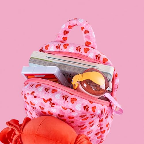 Image of Gloveleya Kids Backpack Toddler Girl Gift Plush Curly Hair Doll Backpack Plush Doll with Heart Printed - Heart Pink 9''