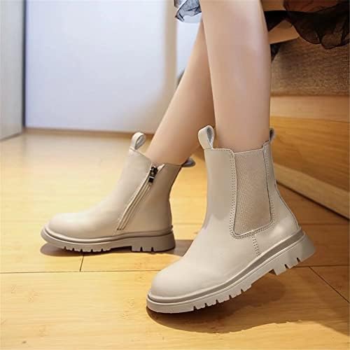 Bottines Chelsea Fille Imperméables Antidérapantes – Bottes D'Hiver Chaudes Et Mignonnes Avec Zip Latéral 25-35