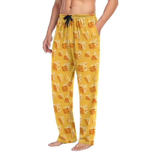 Yellow Cheese Men’s Pajama Bottoms Straight Leg Lounge Pants with Soft Touch Fabric4