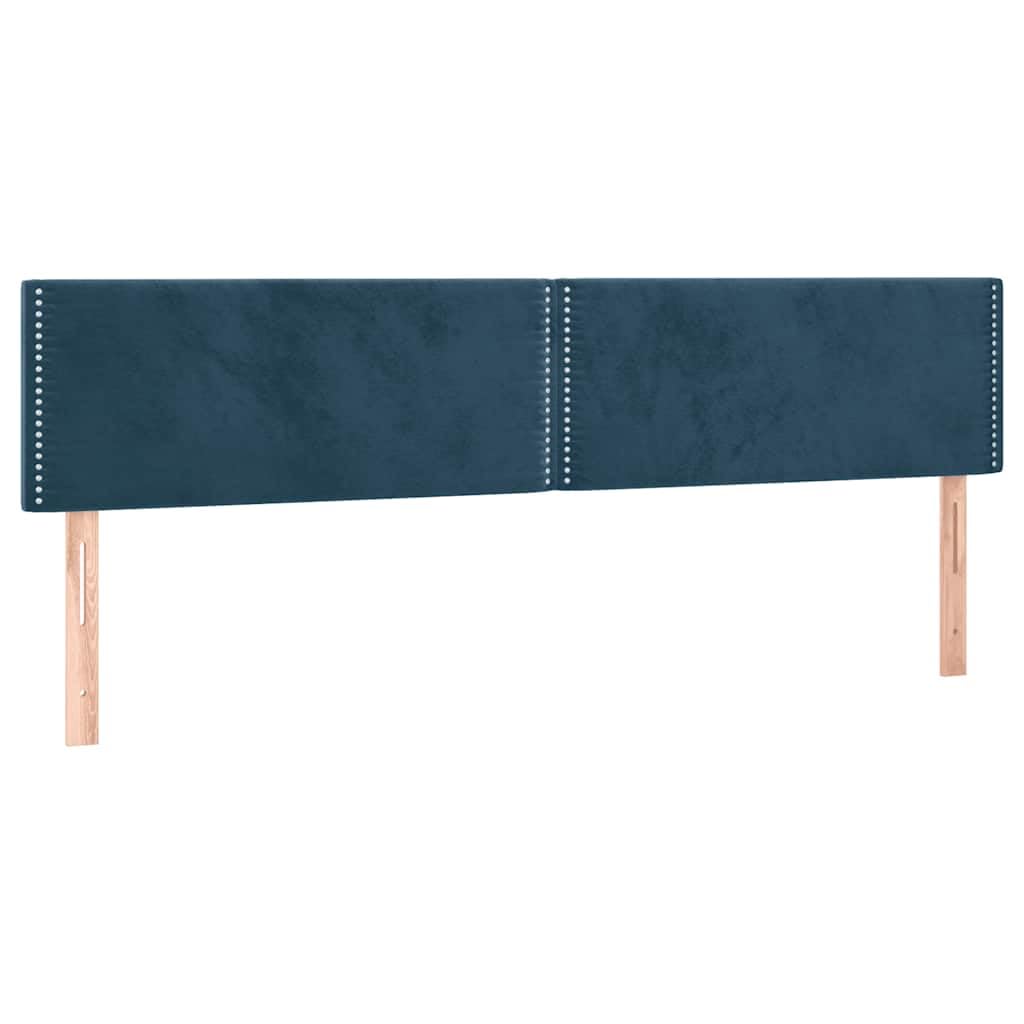 vidaXL Zagłówki, 2 szt., ciemnoniebieskie, 100x5x78/88 cm, aksamit