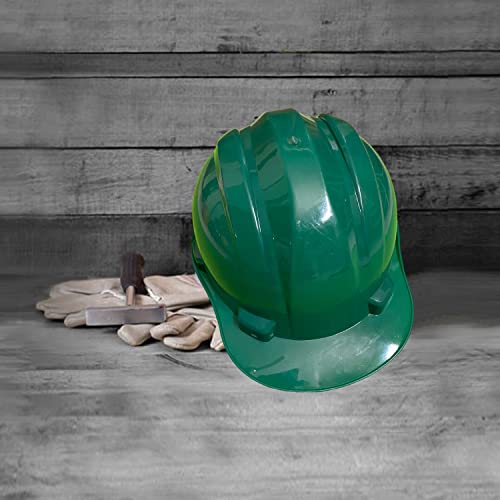 Image of LADWA Green Heavy Duty Superior Safety Helmet, ISI Marked Industrial Protective Hard Hat for Construction, Factory and Outdoor Work Safety (Pack of 1)