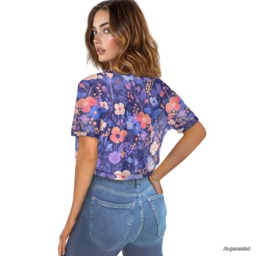 Image of Womens Short Sleeve Cardigans Lightweight Summer Cardigan Trendy Bolero Shrug Cute Floral Cardigan Sheer Bolero