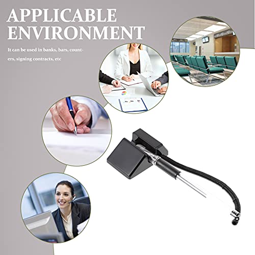 Nuobesty Secure Counter Pens, 5Pcs Desktop Gel Ink Pens With Adhesive Backed Base Reception Pens For Bank Office Hotel Home Black #TOP3