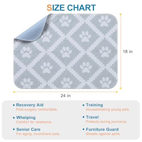 Image of BEAUTYZOO Washable Pee Pads for Dogs, 8 Pack Reusable Puppy Pads, Super Absorbent Dog Pee Pads for Pet Training, Housebreaking and Incontinence, Non-Slip Potty Pads for Floor, Crate, Couch, 18 inch x 24 inch