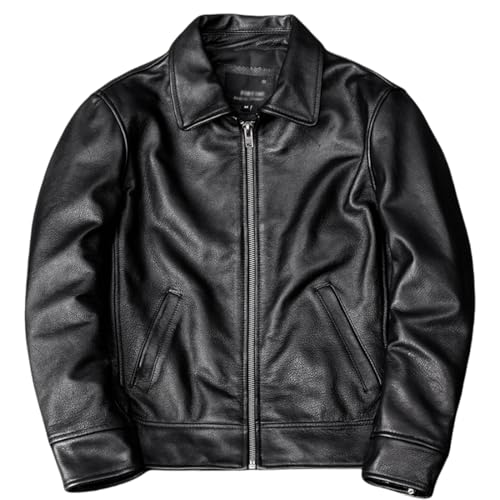 [NBLL] レザージャケット 革ジャン メンズ ライダース ジャケット 本革 ジャンバー 牛革 レザー ブルゾン 皮ジャン 防寒 コート ジャンパー バイク アウター フライトシンプル 春秋冬 (JP, アルファベット, M, ブラック) - NBLL - 商品画像