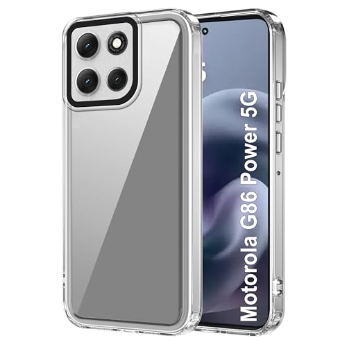 Image of amazon basics Back Case Cover for Motorola G86 Power 5G | Compatible for Motorola G86 Power 5G Back Cover | Case Cover with Camera Protection | (TPU + PC | Transparent)