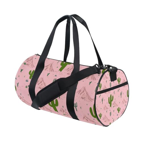 BOESI Graffiti Cactus Travel Gym Bag, Lightweight Sports Bag, Hand-carrying and Shoulder-carrying, Suitable for Men and Women