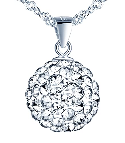 MicLee Damen Halskette 925 Sterling Silber Österreichischer Kristallkugeln Zirkonia Anhänger Kette mit Geschenkbeutel Super Geschenk MicLee Damen Halskette 925 Sterling Silber Österreichischer Kristallkugeln Zirkonia Anhänger Kette mit Geschenkbeutel Super Geschenk