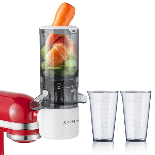 Comparison: Best Juicer Attachment For Kitchenaid 7 KITCHTREE Slow Cold Press Juicer Attachment for KitchenAid Stand Mixer, 4.2" Large Feed Chute Fit Whole Vegetables & Fruits, Masticating Juicer Attachment for KitchenAid, Easy to Clean